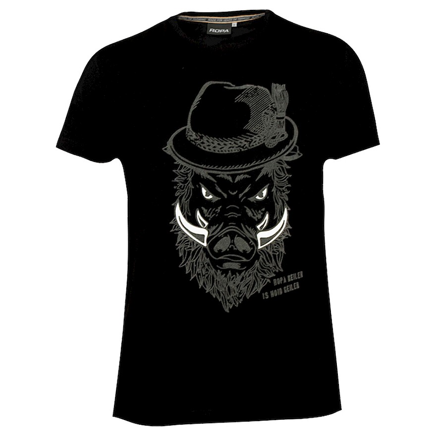 Рабочая мужская футболка "Стильный Кабан", цвет черный